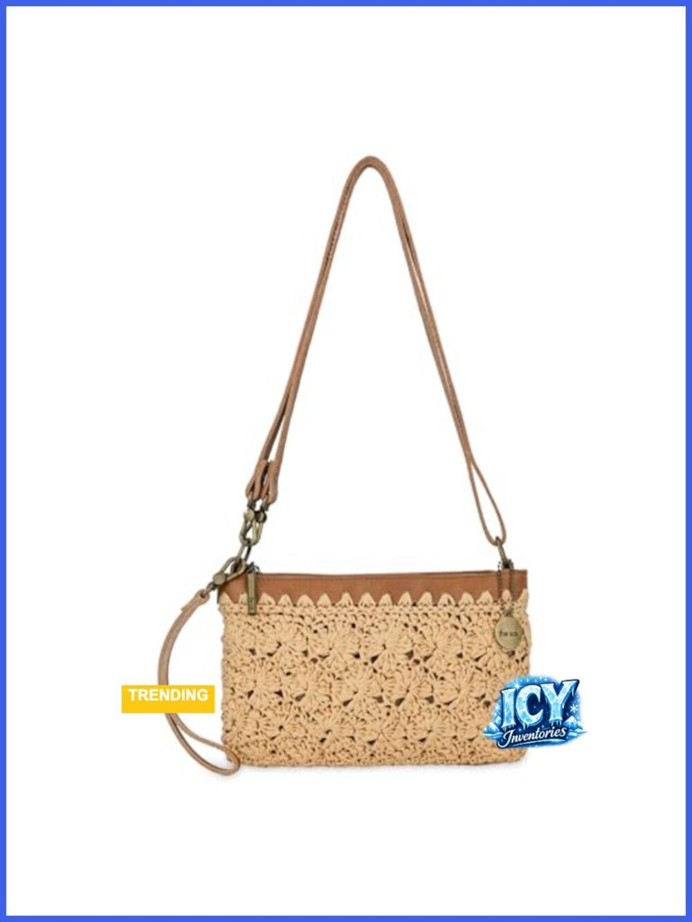 Hand Crochet Wristlet Purse Small Crossbody Bag